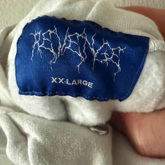 Revenge Rhinestone Skull Cropped Hoodie – White – Size XXL - Picture 4 of 4